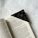 Rose Gold Floral Line Art Fabric Bookmark