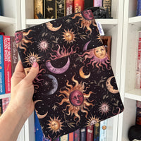 Celestial Suns & Moons -  Zippered Book Sleeve