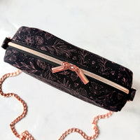 Rose Gold Floral Line Art Crossbody Bag