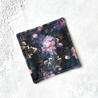 Night Peonies Fabric Bookmark
