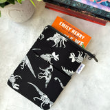 Glow-in-the-dark Dino Bones -  Zippered Book Sleeve