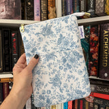Vintage blue floral -  Zippered Book Sleeve