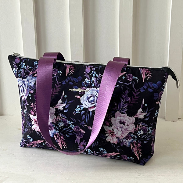 Purple Floral Tote Bag