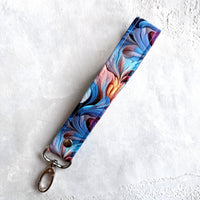 Rainbow Fractals  - Fabric Keychain Wristlet