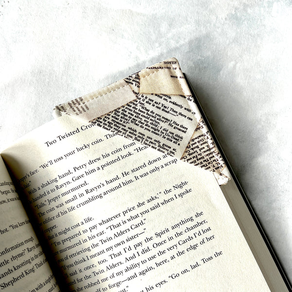 Book Pages Fabric Bookmark