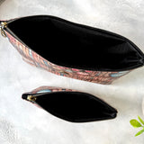 Antique Bookshelf Faux Leather Zipper Pouch
