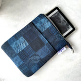 Quilted Blue Water Resistant e-reader Zippered Sleeve