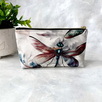 Dragonfly Faux Leather Zipper Pouch