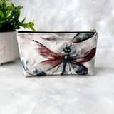 Dragonfly Faux Leather Zipper Pouch