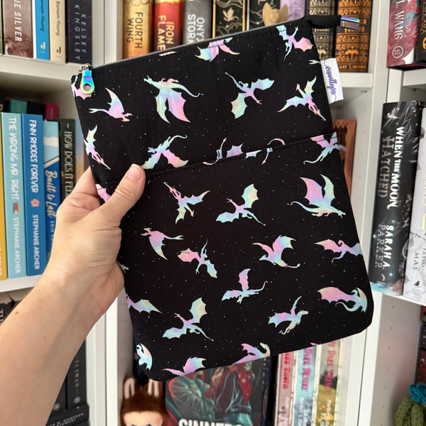 Iridescent Dragons  -  Zippered Book Sleeve