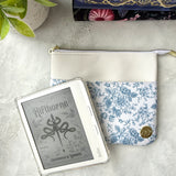 Blue Vintage Floral e-reader Zippered Sleeve