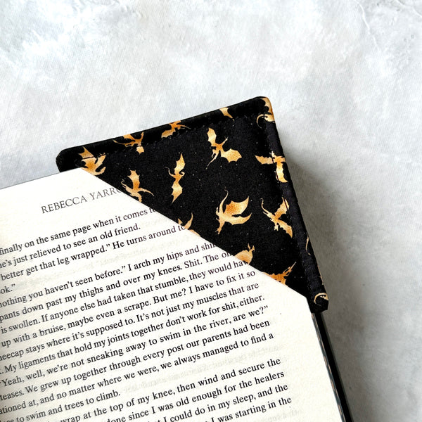 Gold Dragons Fabric Bookmark