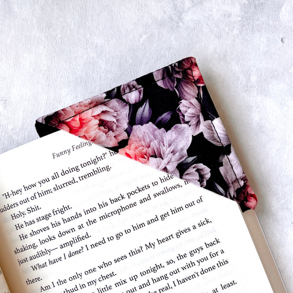 Pretty Peony Fabric Bookmark