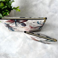 Dragonfly Faux Leather Zipper Pouch