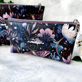 Midnight Moths -  Faux Leather Zipper Pouch
