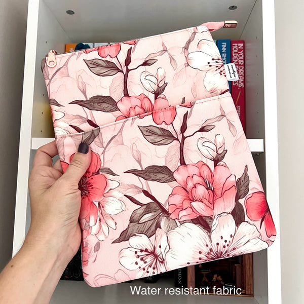 Cherry Blooms - Water Resistant Zippered Book Sleeve