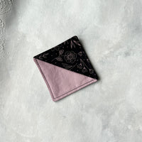 Rose Gold Floral Line Art Fabric Bookmark