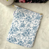 Vintage blue floral -  Zippered Book Sleeve