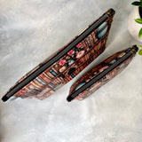 Antique Bookshelf Faux Leather Zipper Pouch