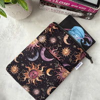 Celestial Suns & Moons -  Zippered Book Sleeve
