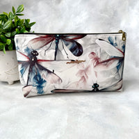 Dragonfly Faux Leather Zipper Pouch