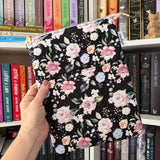 Pink and Black Floral -  Zippered Book Sleeve