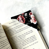 Skulls & Pink Roses Fabric Bookmark