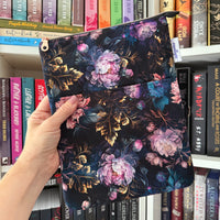 Night Peonies - Zippered Book Sleeve