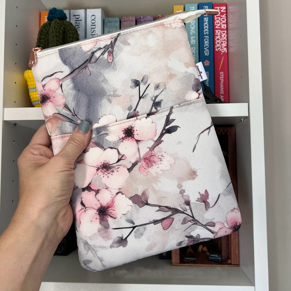 Cherry Blossoms  - Zippered Book Sleeve