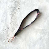 Night Peonies - Fabric Keychain Wristlet