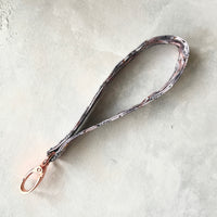 Rose & Grey - Fabric Keychain Wristlet