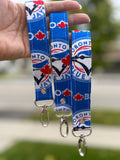 Go Jays Go - Fabric Keychain Wristlet