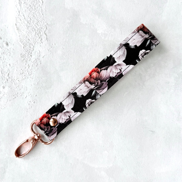 Pretty Peony - Fabric Keychain Wristlet