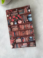 Antique Bookshelf -  Fabric Book Dust Cover