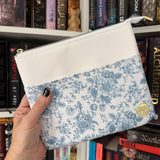 Blue Vintage Floral e-reader Zippered Sleeve