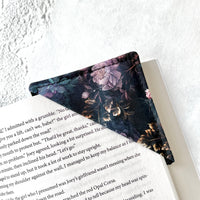 Night Peonies Fabric Bookmark