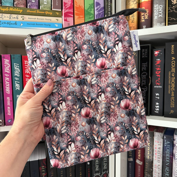 Misty Rose Garden - Zippered Book Sleeve