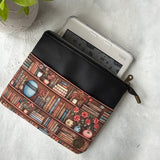 Antique Bookshelf e-reader Zippered Sleeve
