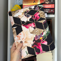 Oversized Geometric Floral -  Zippered Book Sleeve