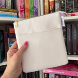 White Faux Leather e-reader Zippered Sleeve