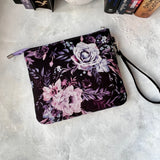 Purple Floral e-reader Zippered Sleeve with wristlet