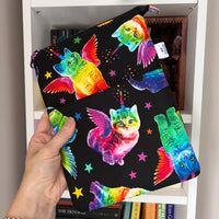 Rainbow Unicorn Kittens  -  Zippered Book Sleeve