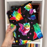 Rainbow Unicorn Kittens  -  Zippered Book Sleeve