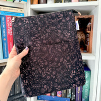 Rose Gold Floral Line Art -  Zippered Book Sleeve