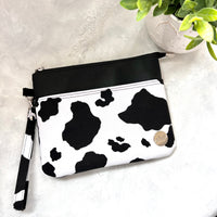 Cow Print e-reader Zippered Sleeve with wristlet