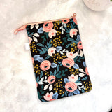 Peach Floral -  Zippered Book Sleeve