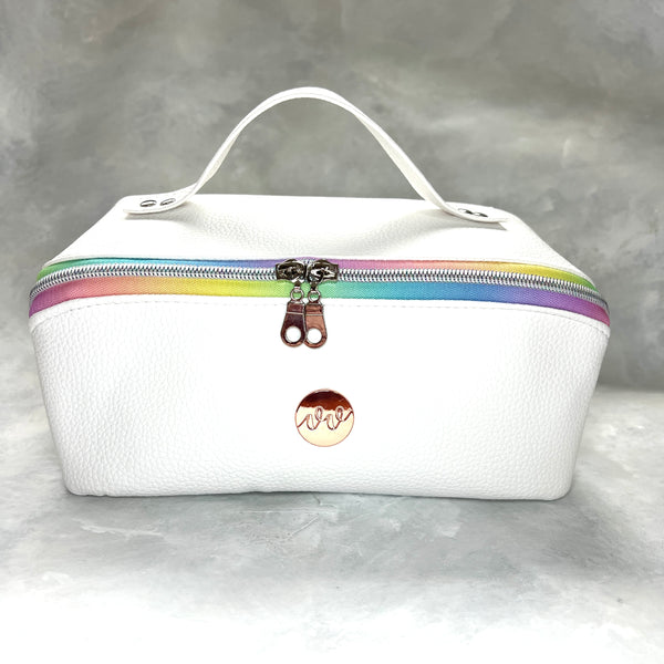 White Pastel Rainbow Magic Makeup Bag