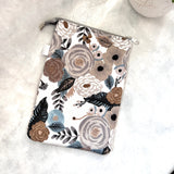 Grey Floral -  Zippered Book Sleeve