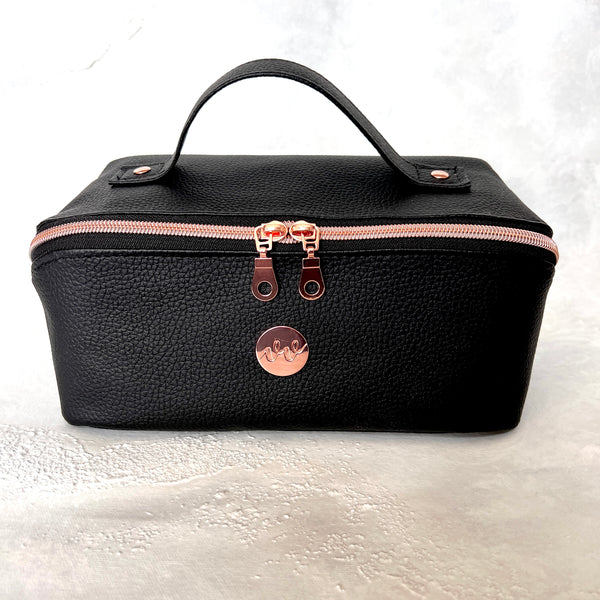 Black & Purple Floral Magic Makeup Bag
