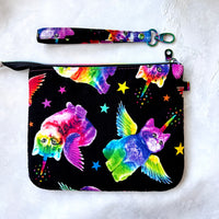 Rainbow Unicorn Kittens e-reader Zippered Sleeve with wristlet strap